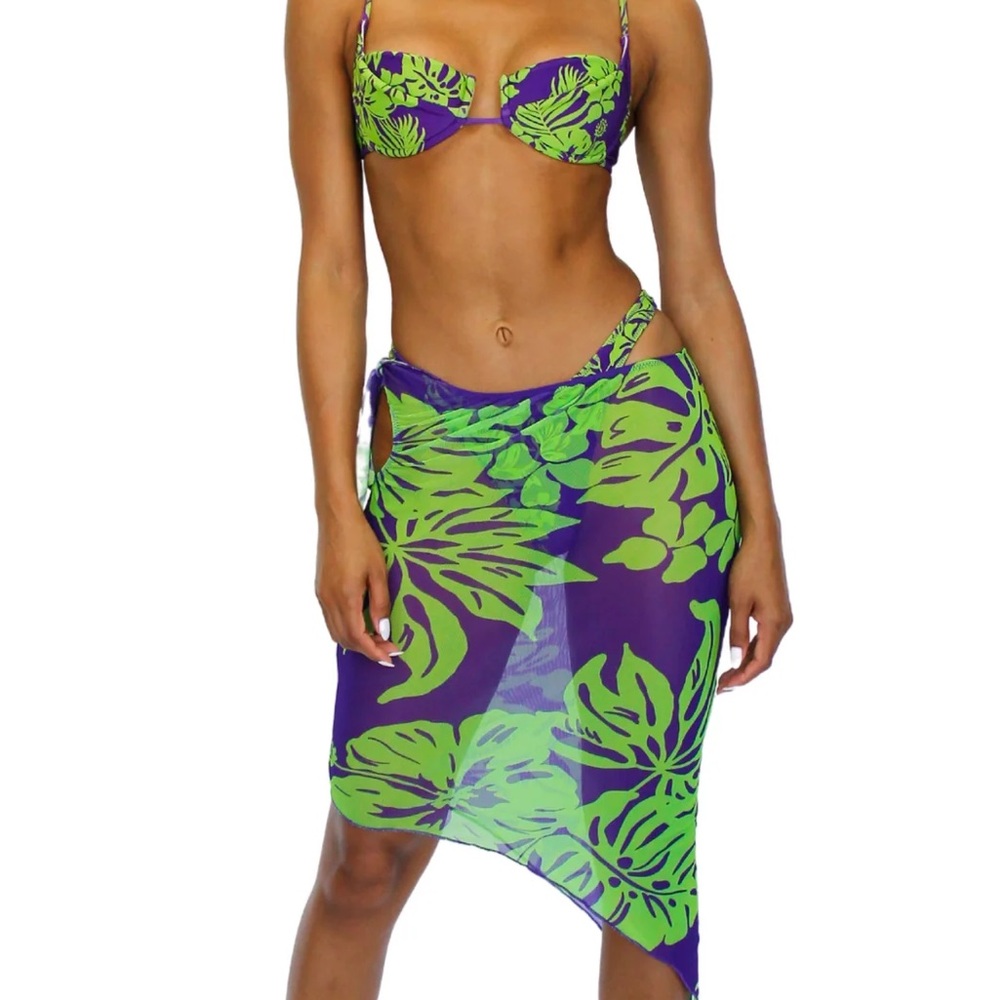 Melissa Simone Kiah Mesh Sarong Women’s Medium Purple/Green